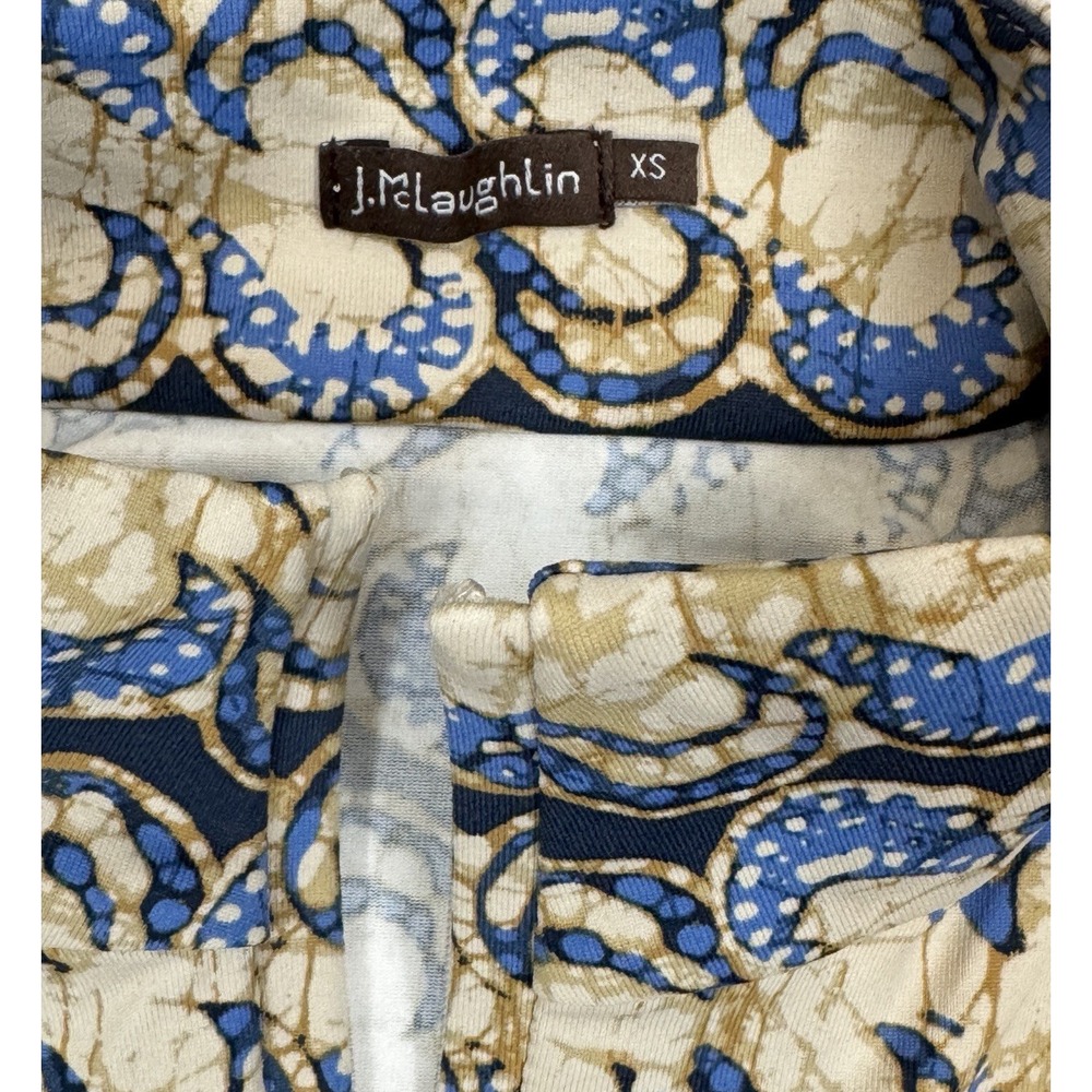 J.McLaughlin Catalina cloth blue Bedford 3/4 sleeve 1/4 Zip XS. - Picture 3 of 4